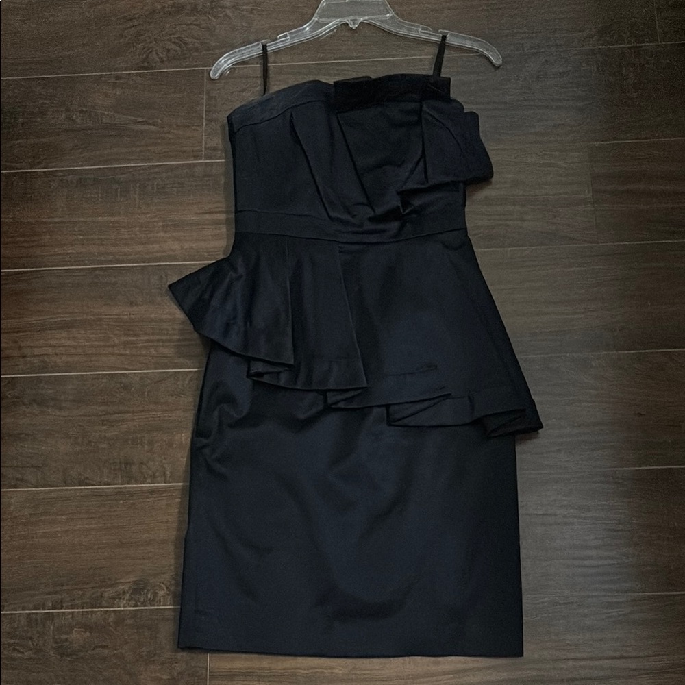 Bebe Black Strapless Sheath Cocktail Dress